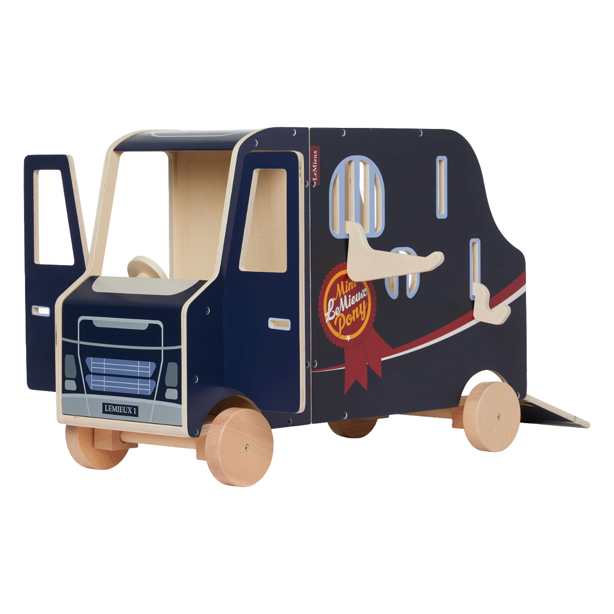 LeMieux Toy Pony Travel Lorry-Wooden-Front side View