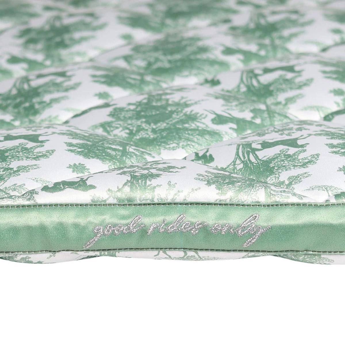 Dapplebay Equestrian Toile Dressage Saddle Pad-Green/White/Pattern-Brand Side View