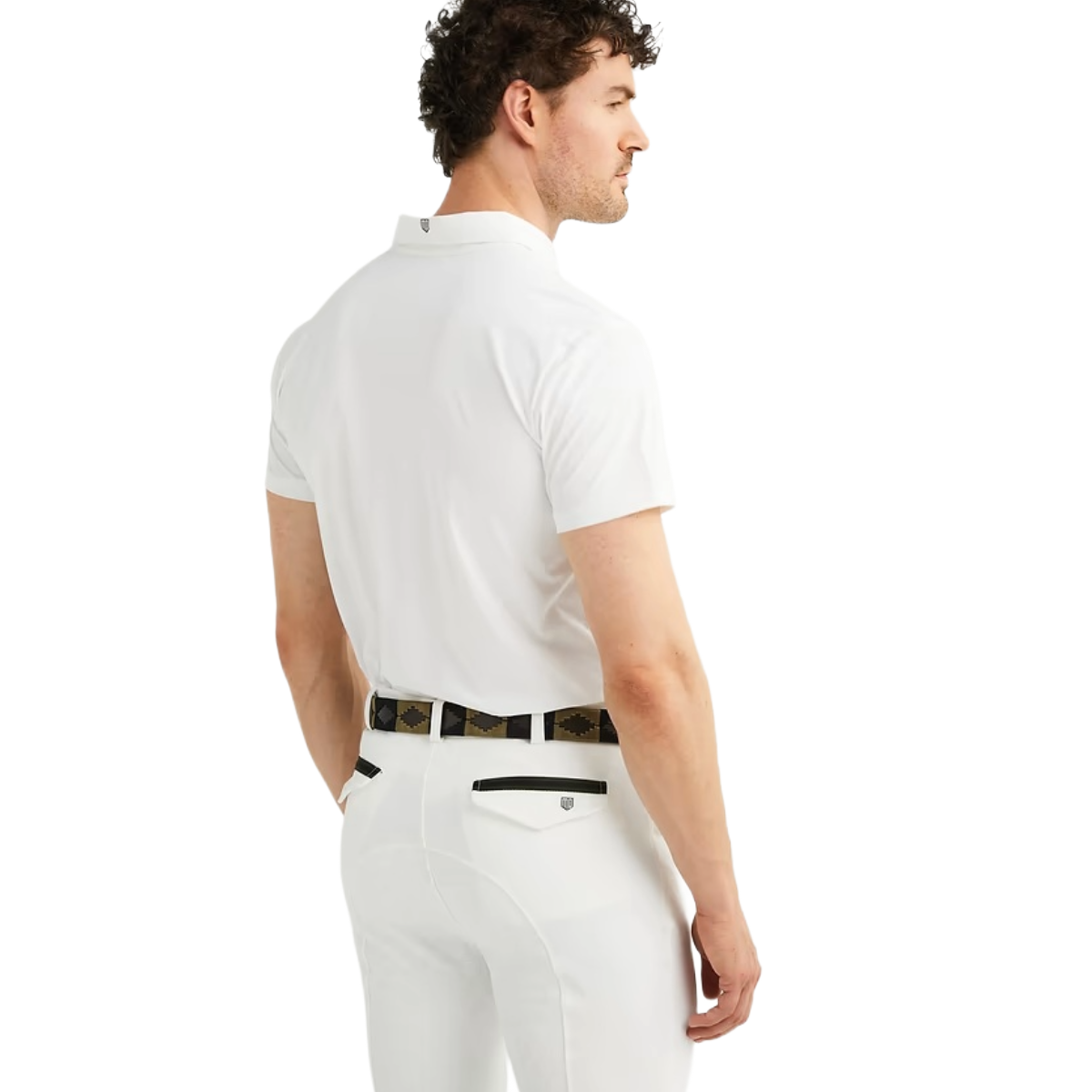 Maya Delorez Men's Competition Shirt-White-Model Back View