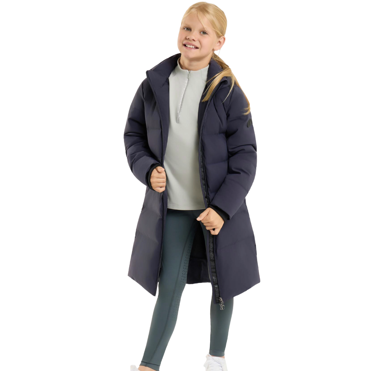 Equinavia Kid's Horze Paloma Insulated Long Coat - Seaborne Navy - Model