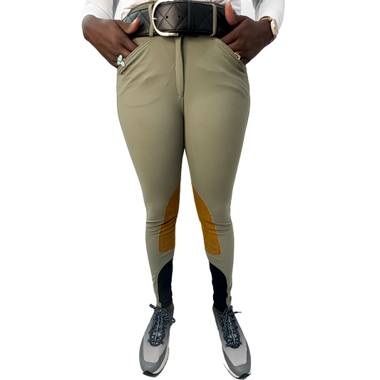 Tailored Sportsman Ladies TechLight Full Zip Low Rise Boot Sock Breech with Clarino Patch