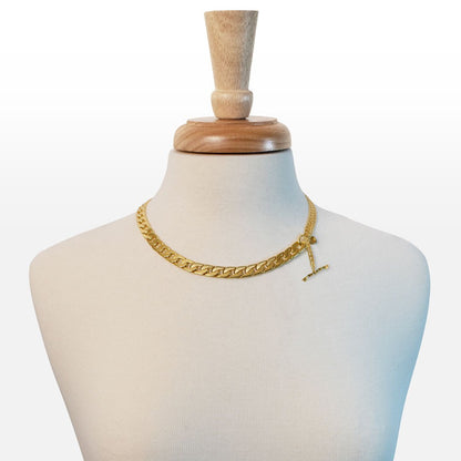 Urban Equestrian  Cadence Equestrian Bracelet - Wide Gold Curb Chain Cuff