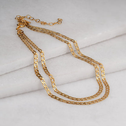 Urban Equestrian  Cadence - Equestrian Curb Chain T-Bar Necklace in Gold