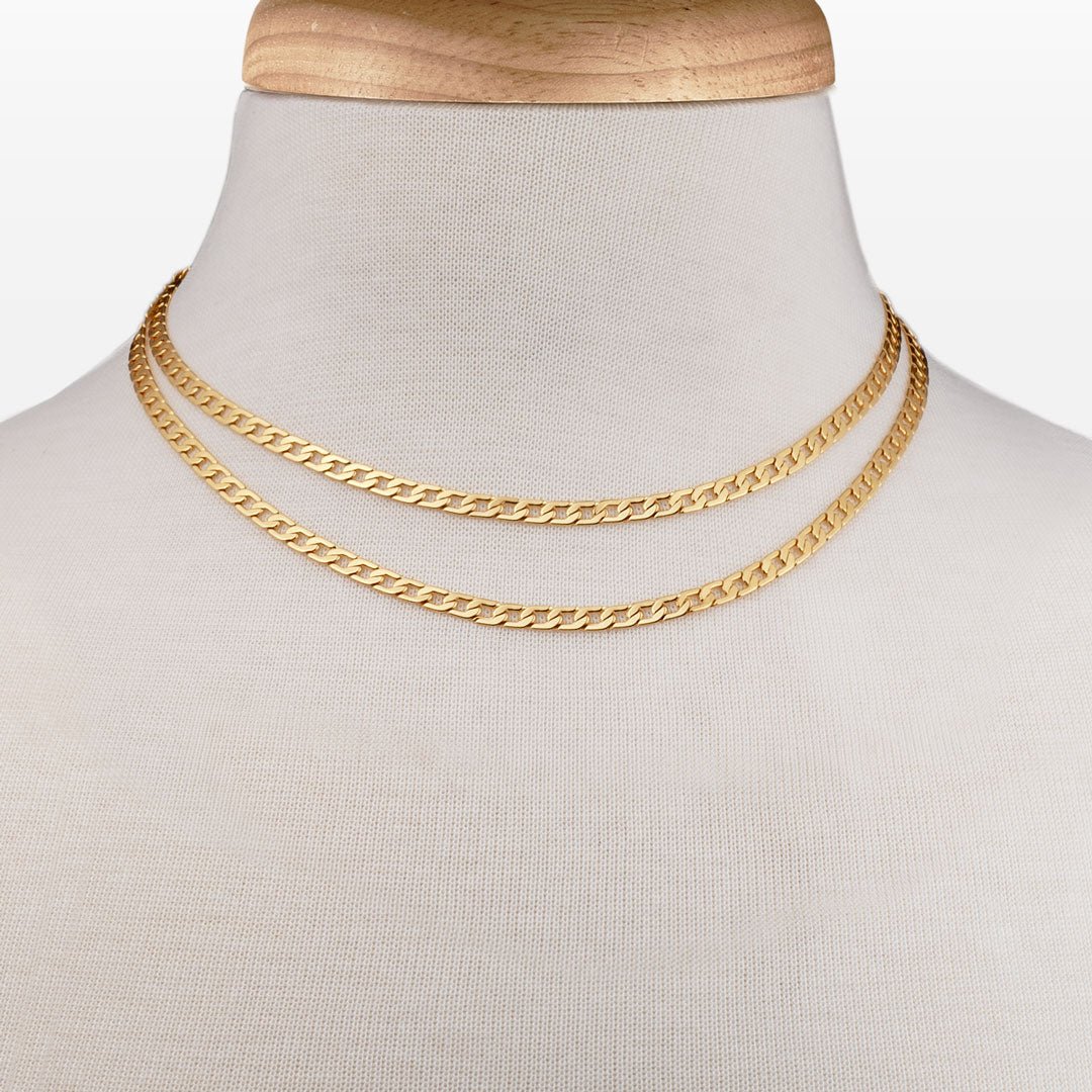 Urban Equestrian  Cadence - Equestrian Curb Chain T-Bar Necklace in Gold