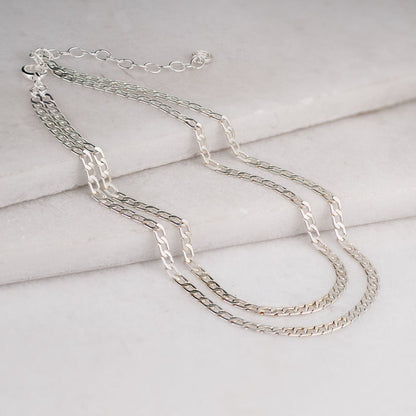 Urban Equestrian  Cadence - Equestrian Curb Chain T-Bar Necklace in Silver