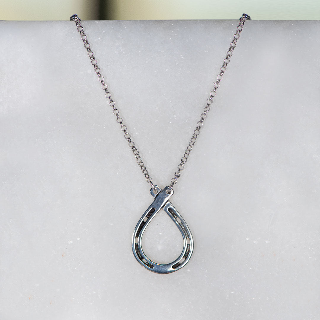 Urban Equestrian  Cali - Equestrian Horseshoe Loop Necklace in Silver