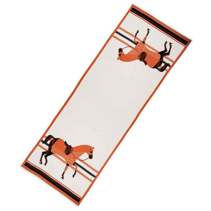 Urban Equestrian  Cali -  Tangerine Equestrian Motif Luxe Shawl
