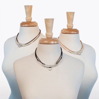 Urban Equestrian  Calista - Equestrian Horseshoe Necklace on Natural Leather
