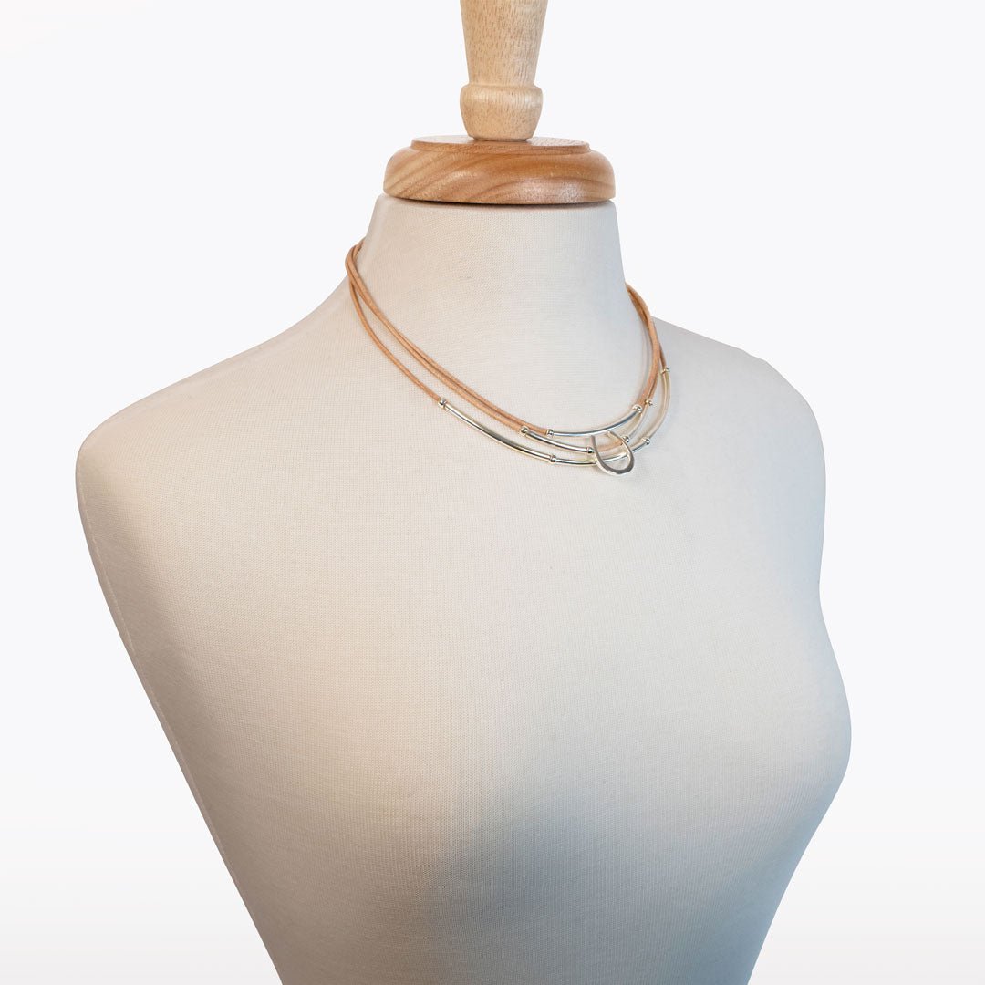 Urban Equestrian  Calista - Equestrian Horseshoe Necklace on Natural Leather