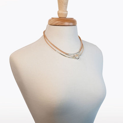 Urban Equestrian  Calista - Equestrian Horseshoe Necklace on Natural Leather