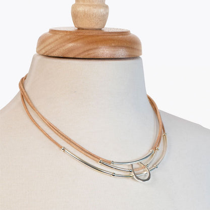 Urban Equestrian  Calista - Equestrian Horseshoe Necklace on Natural Leather