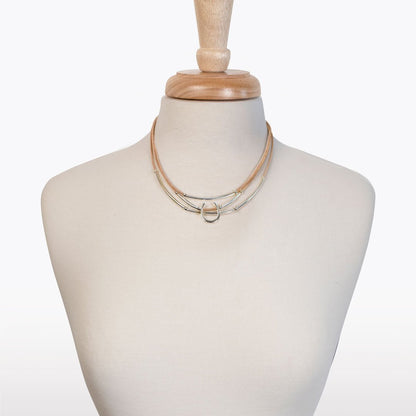 Urban Equestrian  Calista - Equestrian Horseshoe Necklace on Natural Leather