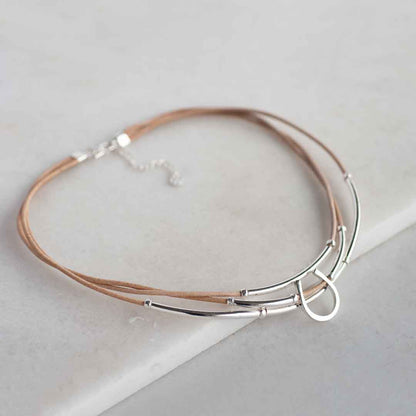 Urban Equestrian  Calista - Equestrian Horseshoe Necklace on Natural Leather