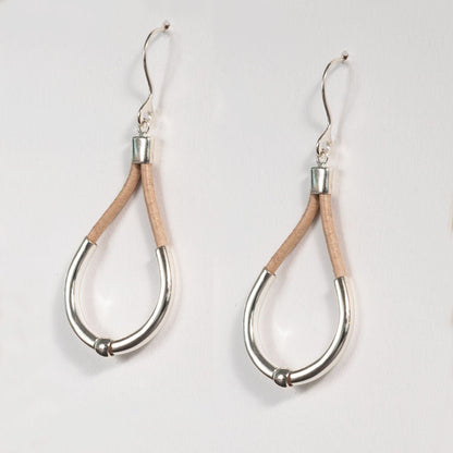 Urban Equestrian  Calista - Sterling Silver Bosal Horseshoe Earring on Natural Leather