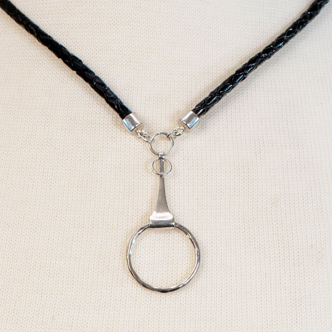 Urban Equestrian  Camden - Leather & Silver Equestrian Horse Bit Necklace