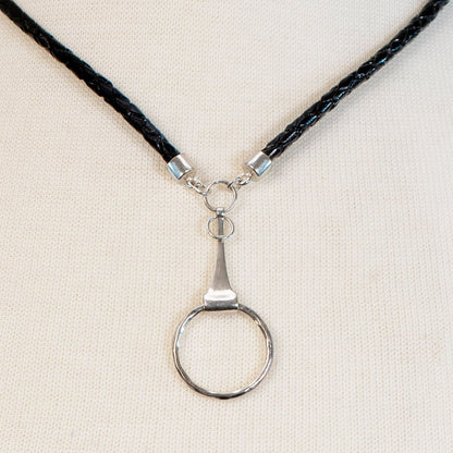 Urban Equestrian  Camden - Leather & Silver Equestrian Horse Bit Necklace