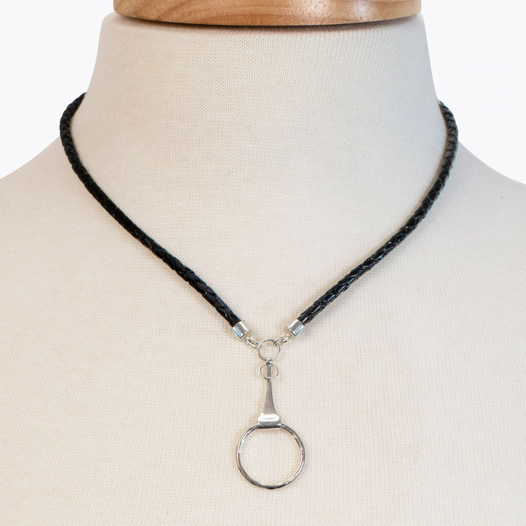 Urban Equestrian  Camden - Leather & Silver Equestrian Horse Bit Necklace