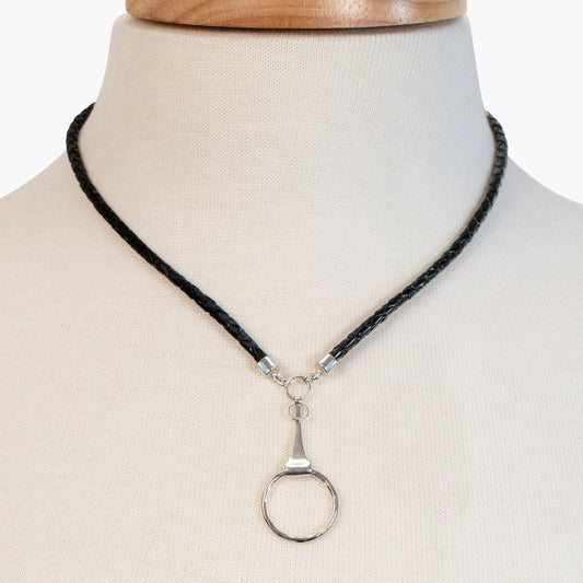 Urban Equestrian  Camden - Leather & Silver Equestrian Horse Bit Necklace