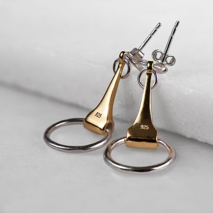 Camden - Equestrian Horse Bit Earring in Two Tone