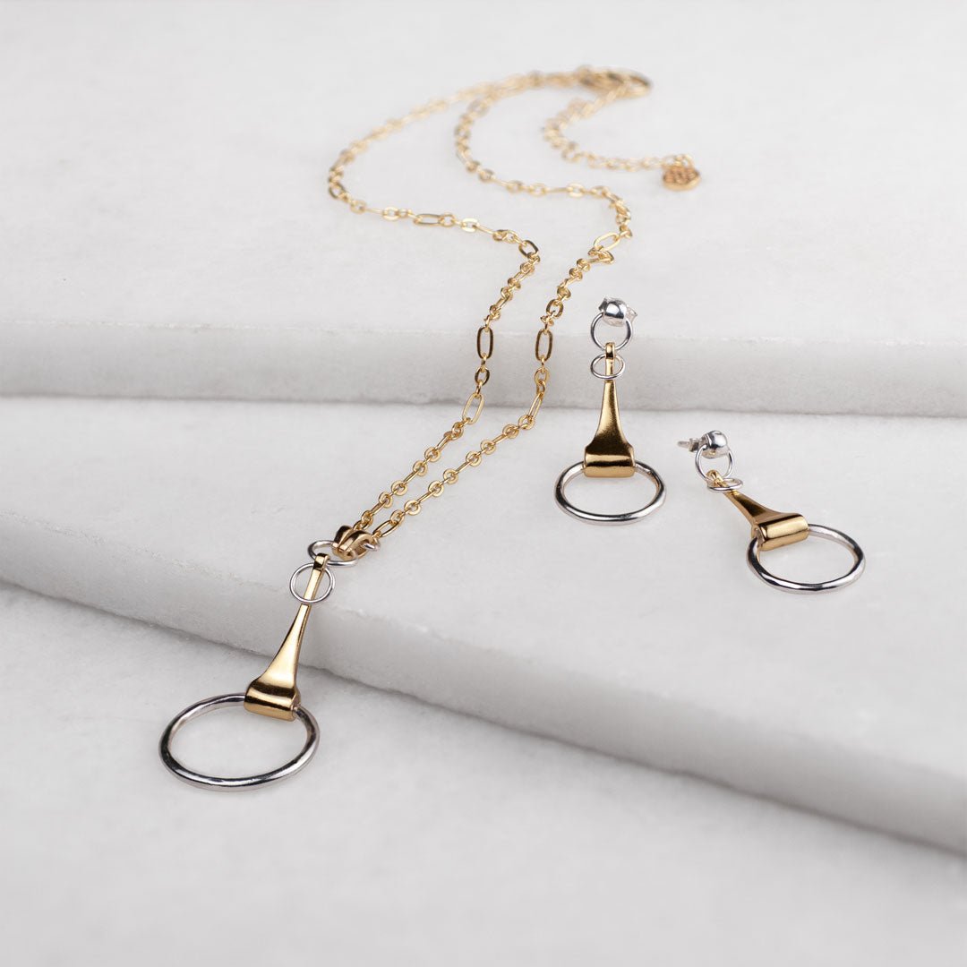Urban Equestrian  Camden - Two Tone Equestrian Horse Bit Necklace