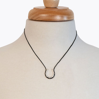 Urban Equestrian  Canteen - Equestrian Horseshoe Necklace in Black & Silver