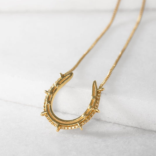 Urban Equestrian  Canteen - Equestrian Horseshoe Necklace in Gold