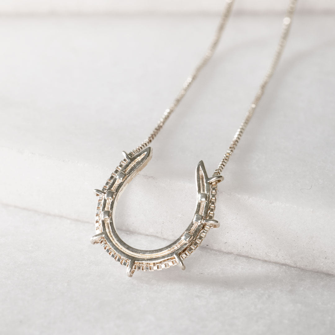 Urban Equestrian  Canteen - Equestrian Horseshoe Necklace in Silver
