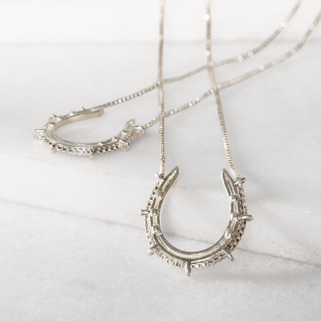 Urban Equestrian  Canteen - Equestrian Horseshoe Necklace in Silver