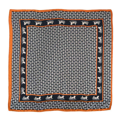 Urban Equestrian  Carriage - Stylized Equestrian Scarf in Tangerine and Black