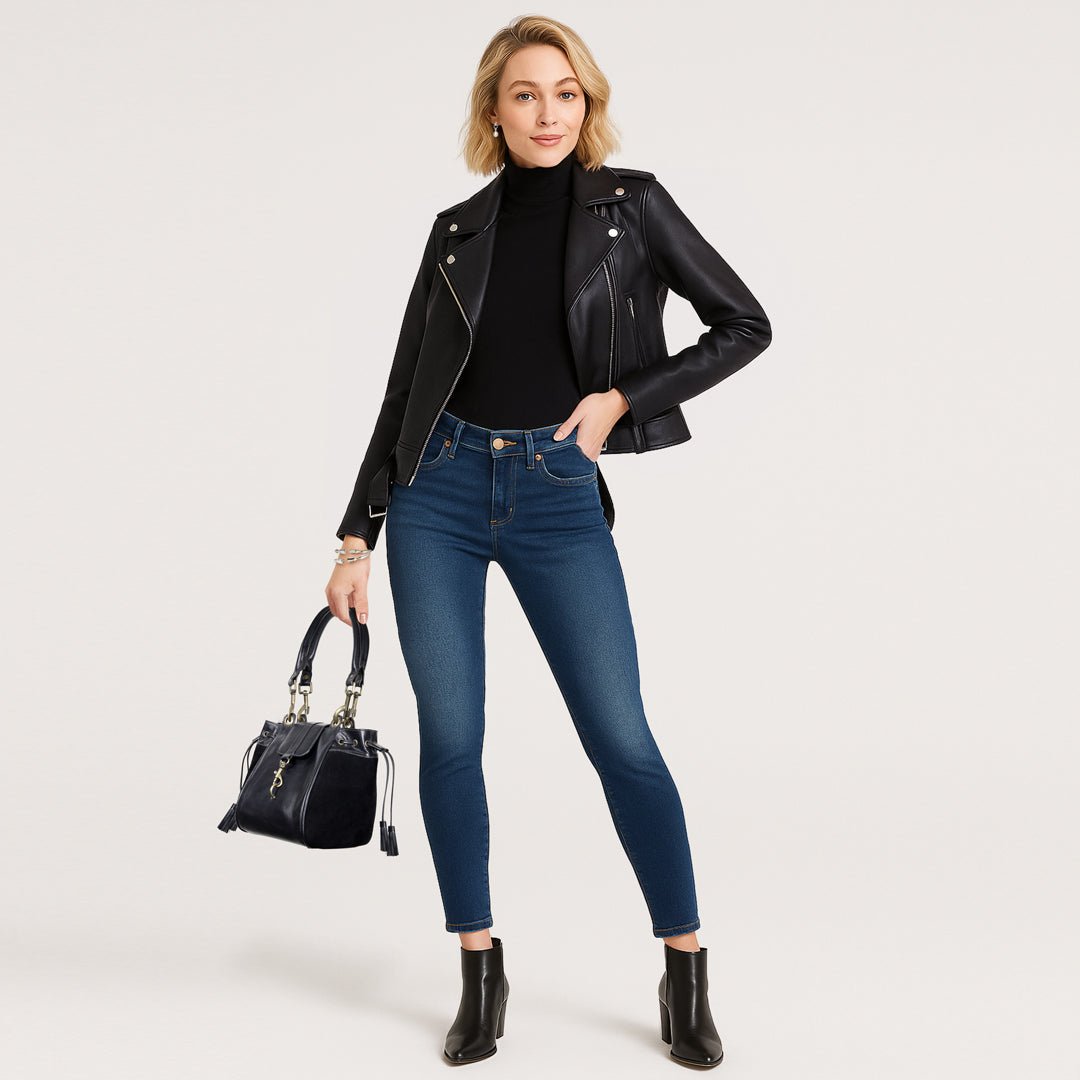 Urban Equestrian  Cassidy - Luxury Leather Bucket Handbag in Black