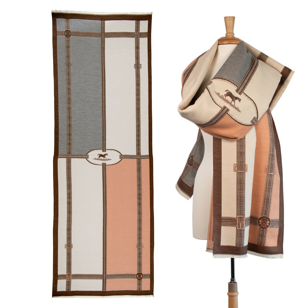 Urban Equestrian  Cavelleti -  Equestrian Motif Luxe Shawl