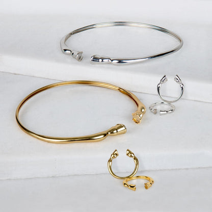 Urban Equestrian  Cavallo - Horse Hoof Neck Cuff in Silver