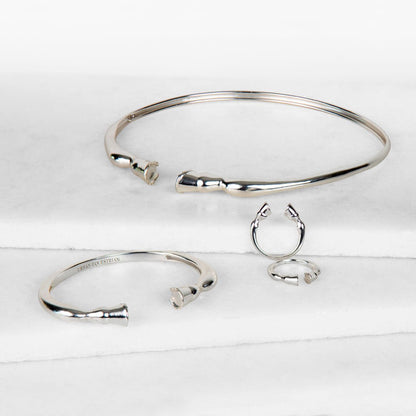 Urban Equestrian  Cavallo - Horse Hoof Neck Cuff in Silver