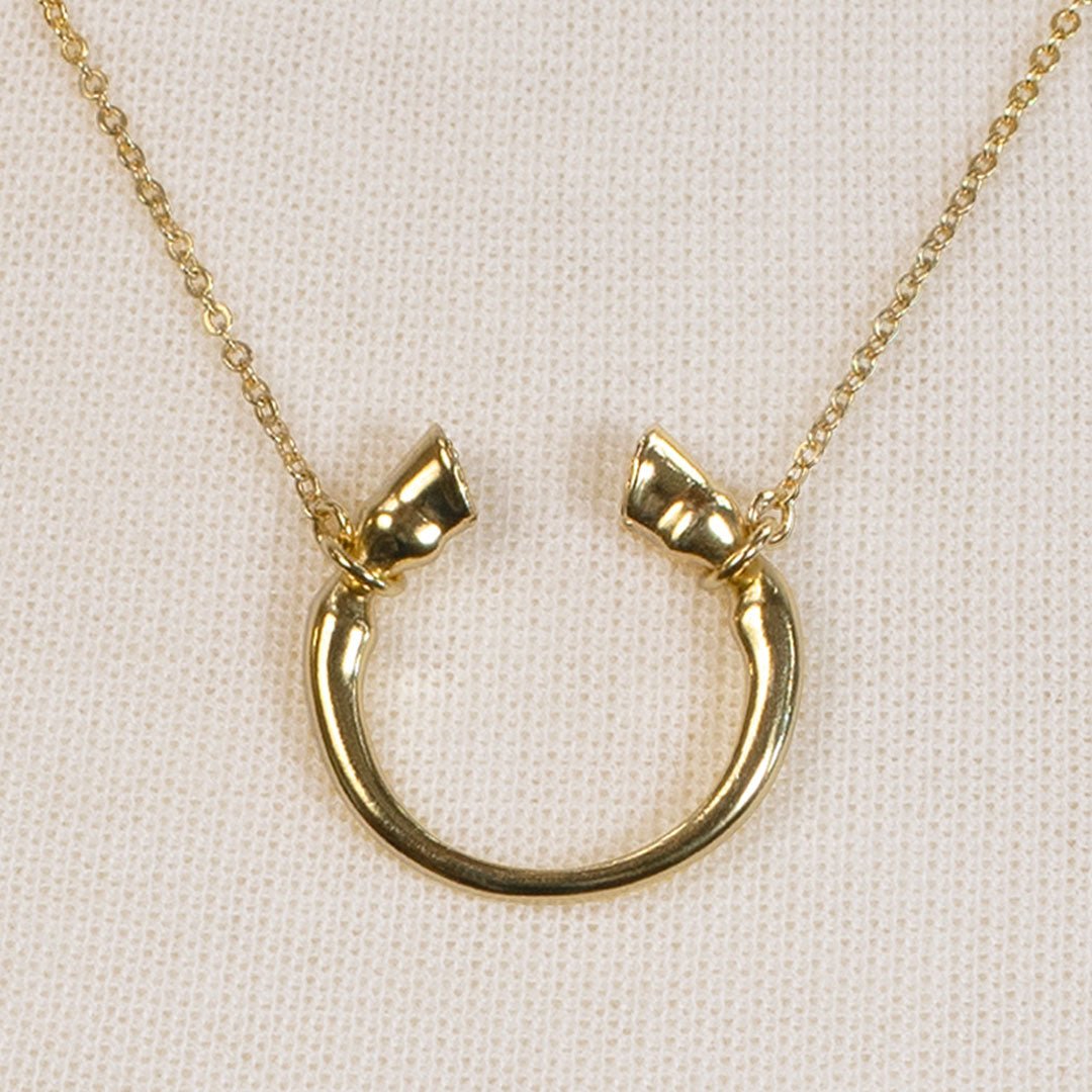 Urban Equestrian  Cavallo - Horseshoe Equestrian Necklace in Gold