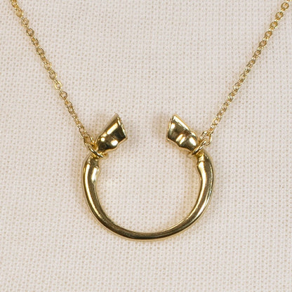 Urban Equestrian  Cavallo - Horseshoe Equestrian Necklace in Gold
