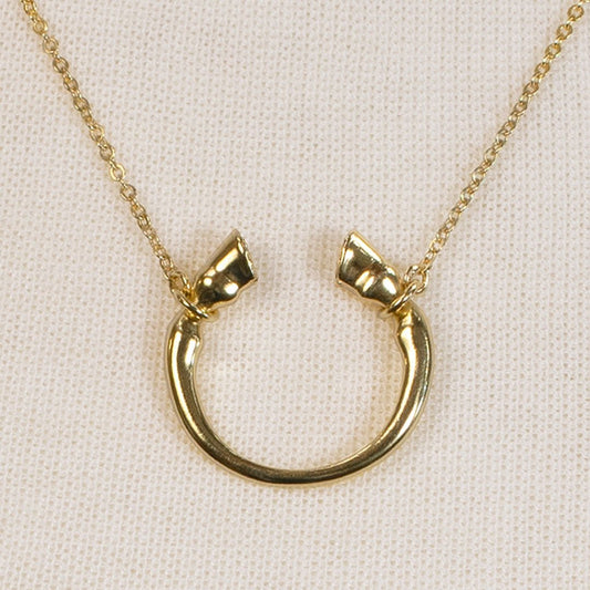 Urban Equestrian  Cavallo - Horseshoe Equestrian Necklace in Gold