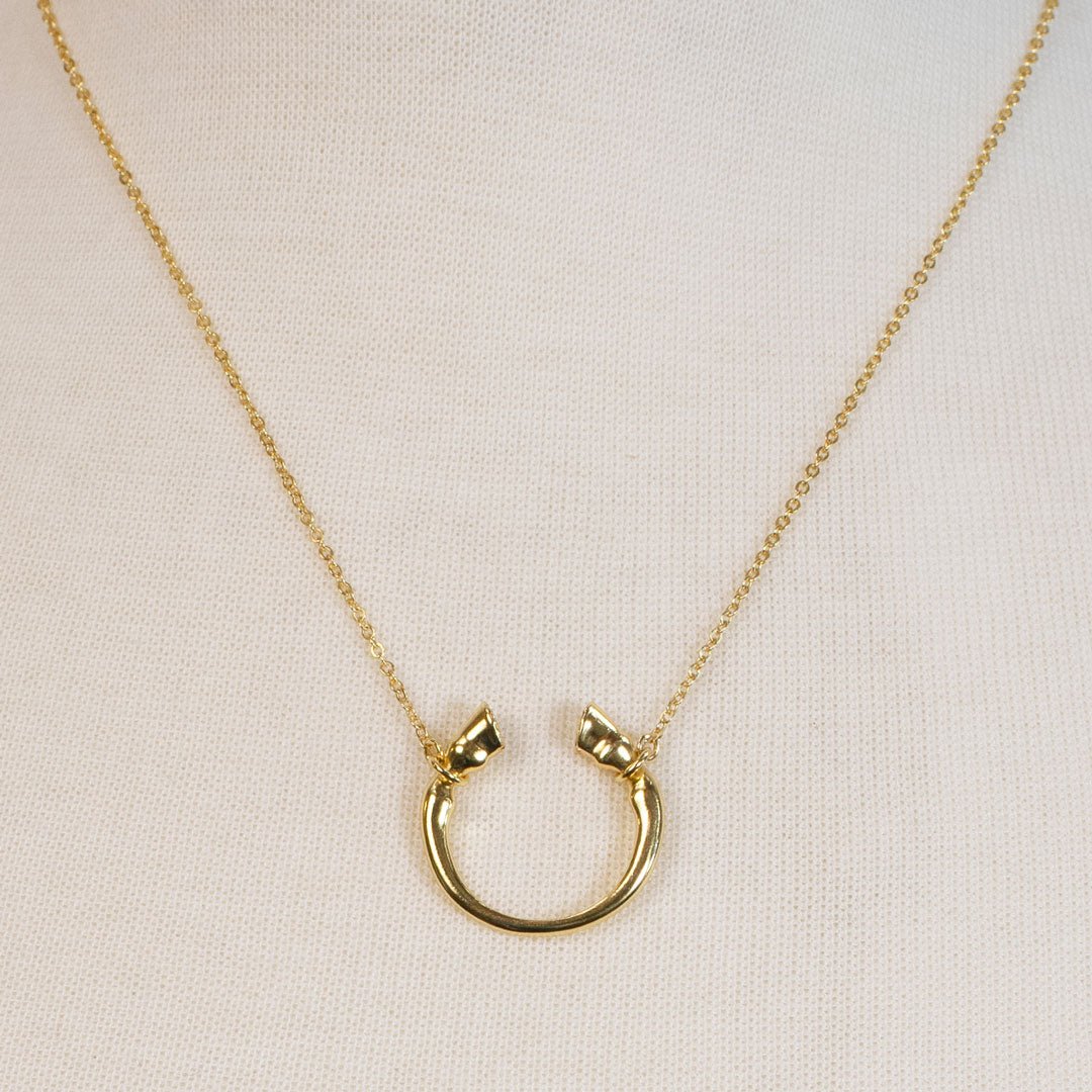 Urban Equestrian  Cavallo - Horseshoe Equestrian Necklace in Gold