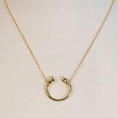 Urban Equestrian  Cavallo - Horseshoe Equestrian Necklace in Gold
