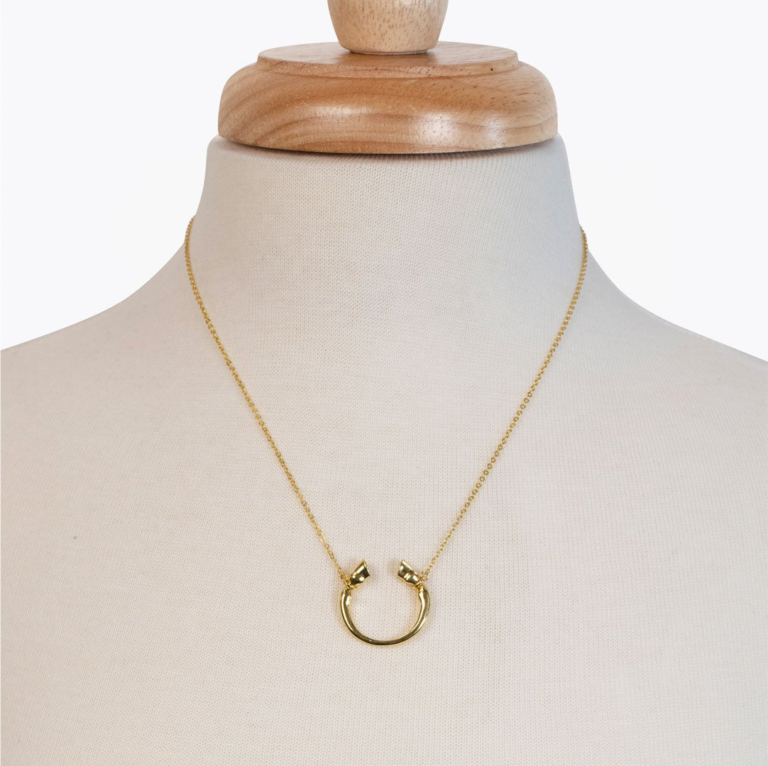 Urban Equestrian  Cavallo - Horseshoe Equestrian Necklace in Gold