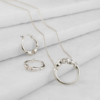 Cavallo - Moissanite Horseshoe Earring in Sterling Silver