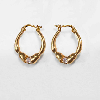 Urban Equestrian  Cavallo - Moissanite Horseshoe Earring in Gold