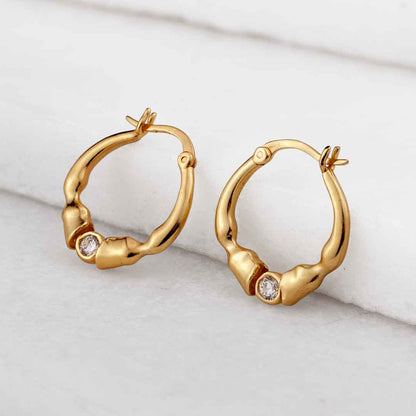 Urban Equestrian  Cavallo - Moissanite Horseshoe Earring in Gold