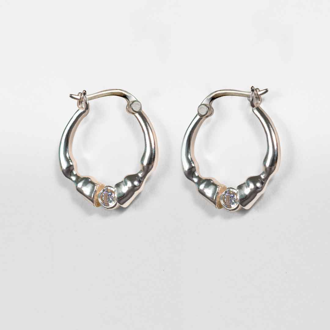 Cavallo - Moissanite Horseshoe Earring in Sterling Silver