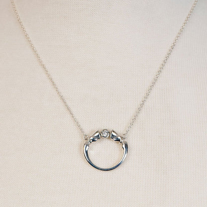 Cavallo - Moissanite Horseshoe Earring in Sterling Silver