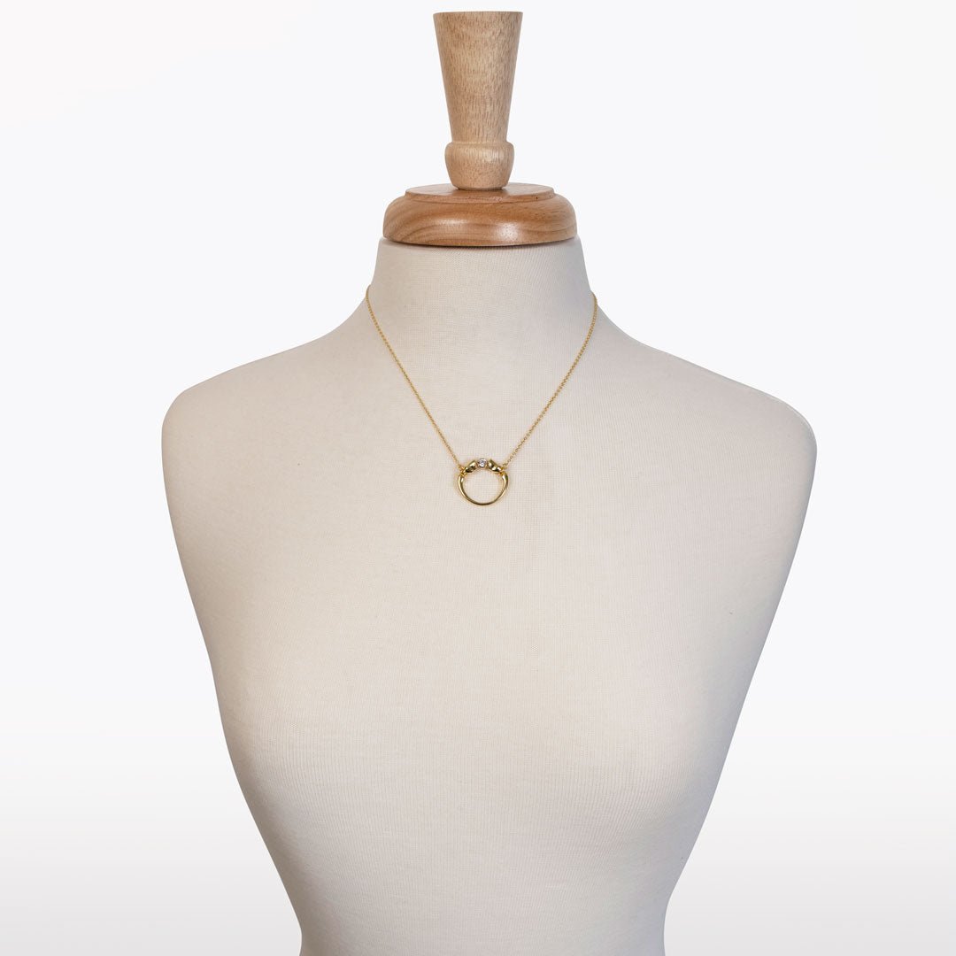 Urban Equestrian  Cavallo - Moissanite Horses Hoof Necklace in Gold