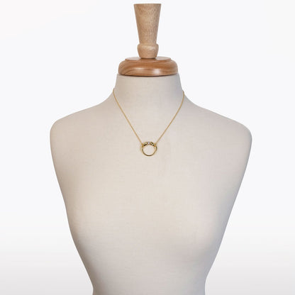 Urban Equestrian  Cavallo - Moissanite Horses Hoof Necklace in Gold