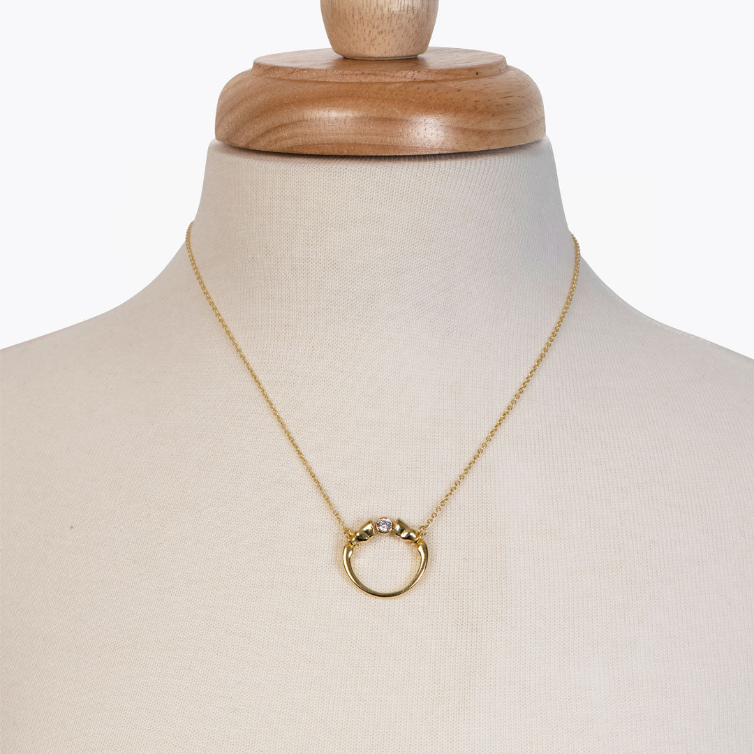 Urban Equestrian  Cavallo - Moissanite Horses Hoof Necklace in Gold