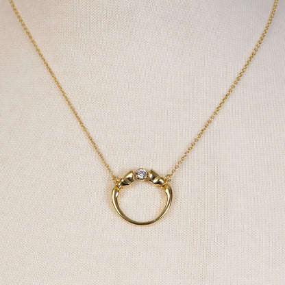 Urban Equestrian  Cavallo - Moissanite Horses Hoof Necklace in Gold
