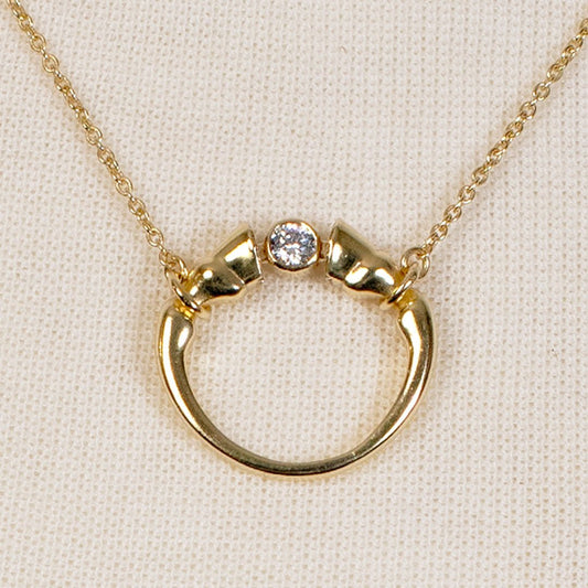 Urban Equestrian  Cavallo - Moissanite Horses Hoof Necklace in Gold
