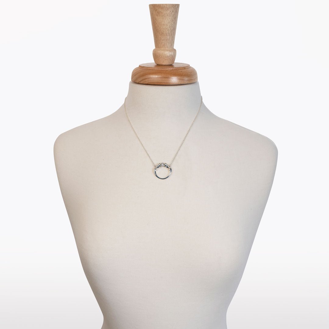 Urban Equestrian  Cavallo - Moissanite Horse Hoof Necklace in Silver